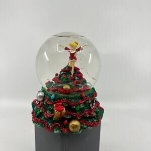 Vintage Beautiful Disney Peter Pan Tinkerbell Snow Globe with Christmas Tree